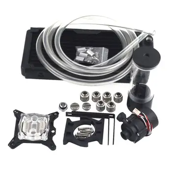 

Pc Cpu Overclocking Water Cooling System Set 240B Radiator + Sc600 Pump + 190Mm Tank + 2M Tube + Cpu Block With Total Fitt