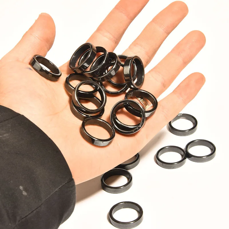 Hematite Rings for Women Men Jewelry Magnetic Ring