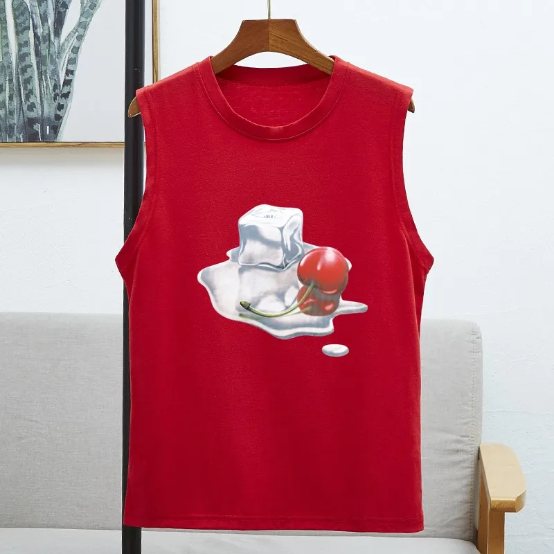

Summer Tops for women 2020 Ice Cheery cami tank top woman sexy gothic halter underwear ladies street wear punk pink top topy