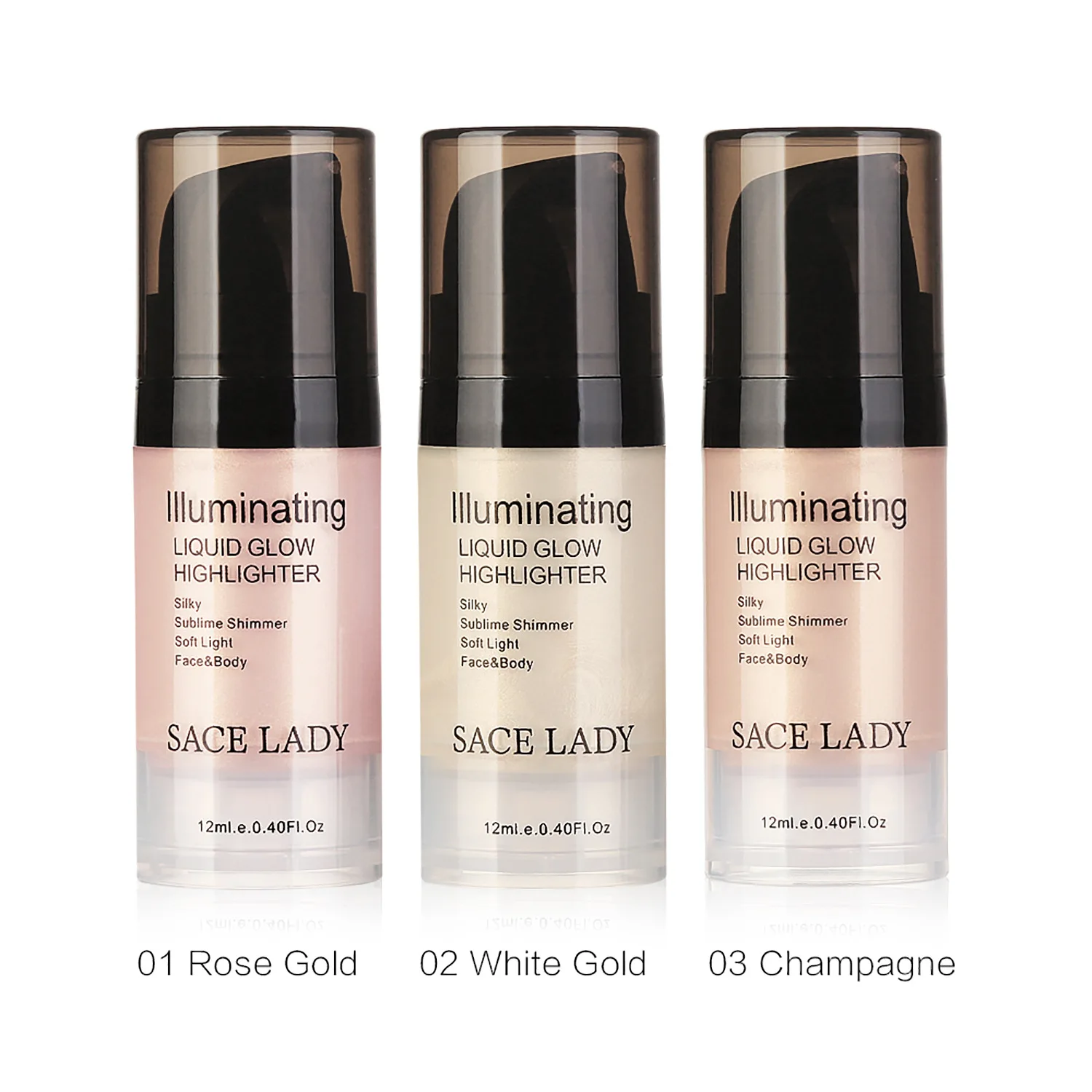 3 цвета Shimmer Body Luminizer Bronzer жидкий хайлайтер установка спрей осветление свечение жемчужно-белый хайлайтер макияж 12 мл