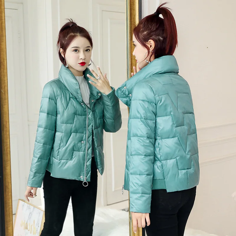 

2019 Autumn And Winter Cotton-padded Clothes/Cotton Coat Long Sleeve New Style Simple Elegant Short