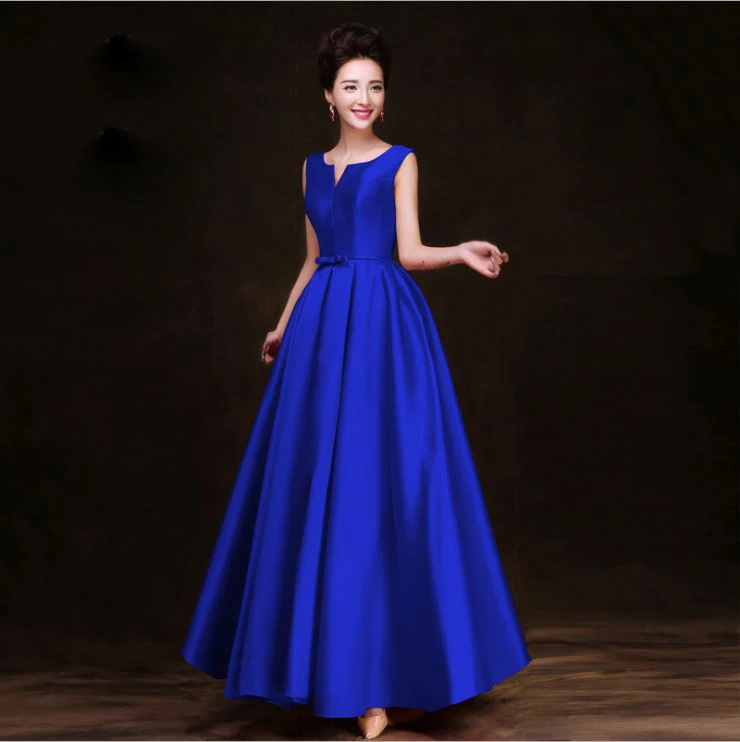 LPTUTTI сатиновое платье размера плюс, новинка, для женщин, элегантное, для свиданий, церемоний, вечеринок, выпускного вечера, формальное, торжественное, роскошное, длинное, вечернее платье - Цвет: Синий