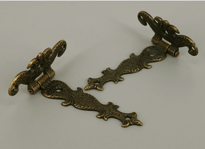 Sollbry 4 Pièces De Charnières D'armoire Vintage, Boîte à Trésors En Perles De Porte D'armoire En Laiton, Accessoires De Quincaillerie De Meubles En Bois Cadeau (bronze, 2,59 X 2,48 Pouces