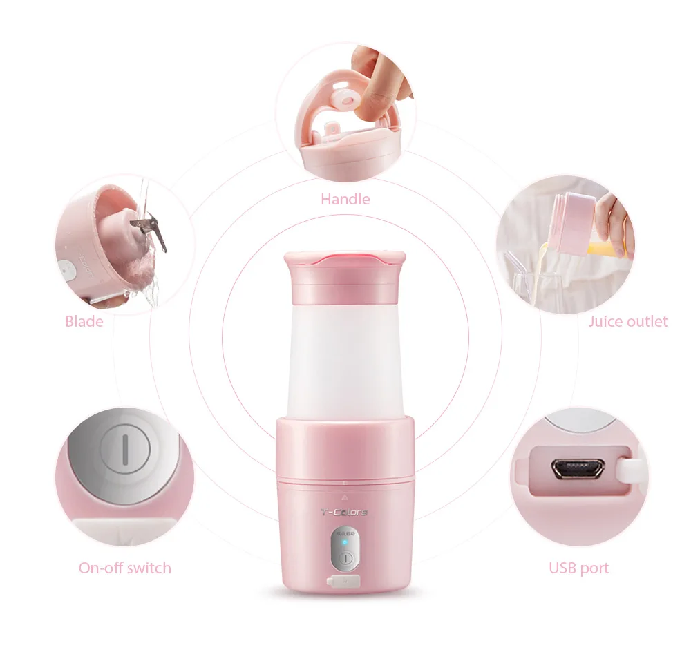 

350ml Portable Folding Electric Fruit Juicer Cup Portable USB Rechargeable Orange Juice Mixing Machine Smoothie Maker Blender