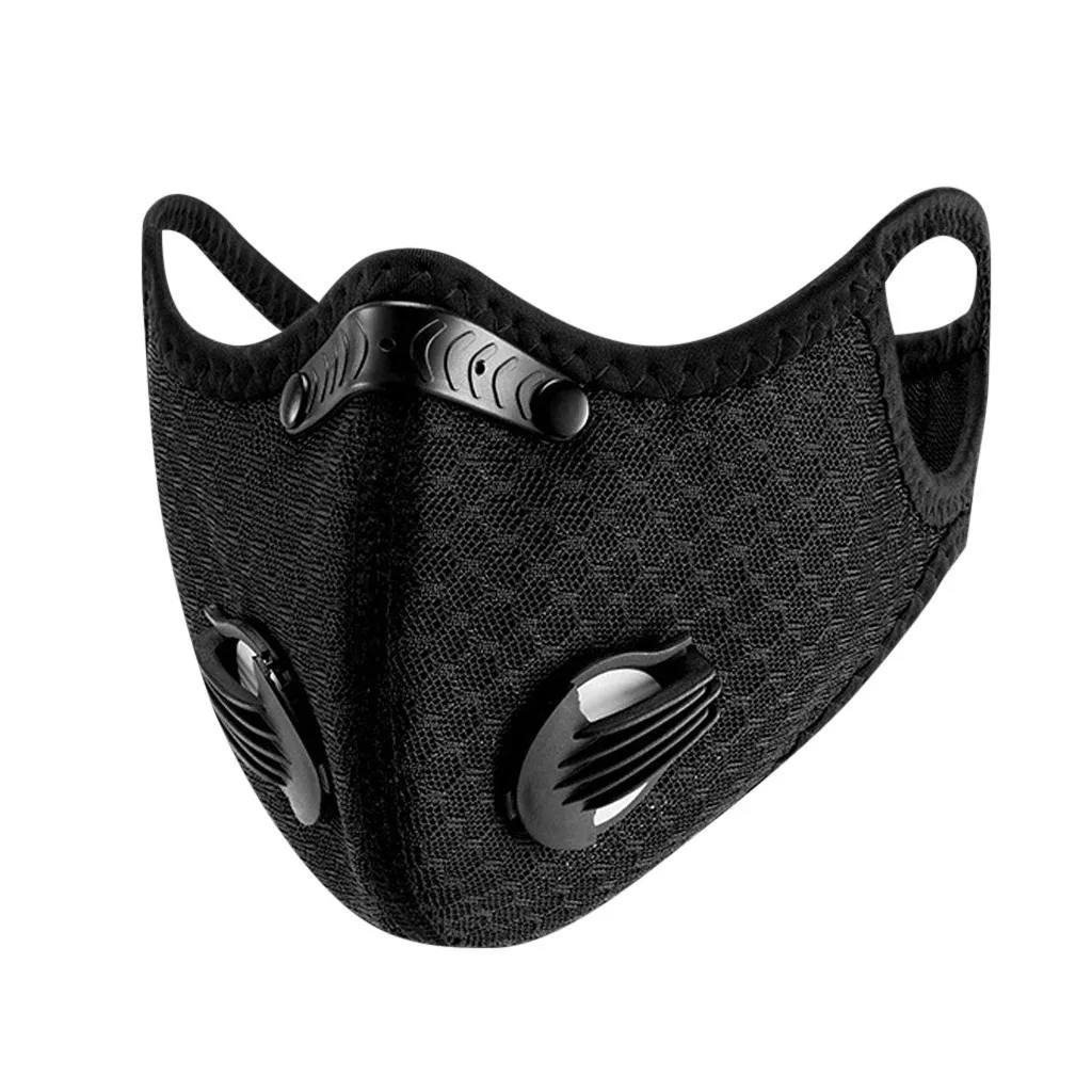 Mask 4 Replacement Pad 2 Exhaust Valves Breathable Half Face Reusable Mask Face Cover For Cycling Outdoor Working Essential