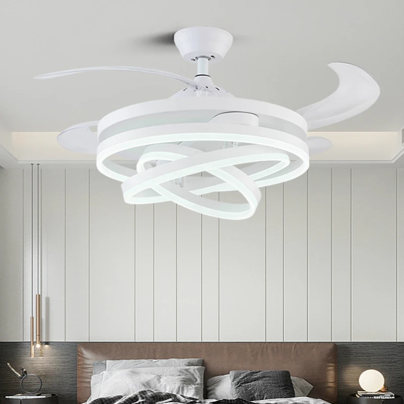 42 Inch Gloden Ceiling Fan Light with Remote Super Bright Big Lamp 3 Color Change Transforable Individual Shapes AC 100-240V