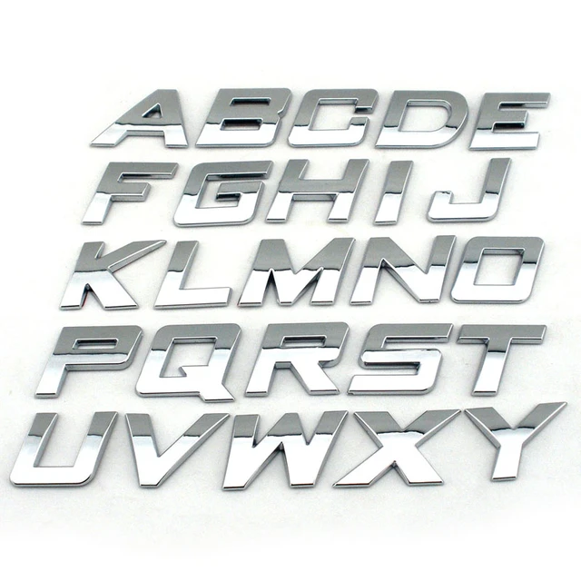 Diy 25mm High Italic Plastic 3d Chrome Letters Numbers Self Adhesive  Alphabet Car Sticker Auto Sign Car Accessories Decoration - Emblems -  AliExpress