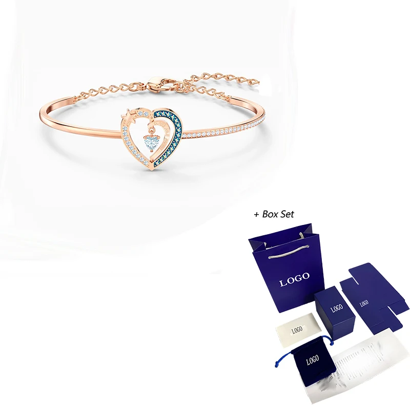 

2020 SWA New STARRY NIGHT HEART Bangle Blue Starry Night Keeping Your Life Commitment Love Crystal Women Fashion Jewelry Gift
