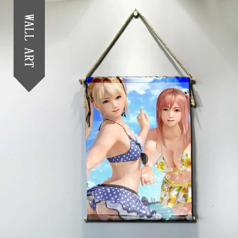 DEAD OR ALIVE XTREME DOAX декоративная краска для стен искусство красоты плакат современной плотной древесины хлопковая нить подвесной вал прокрутки краски