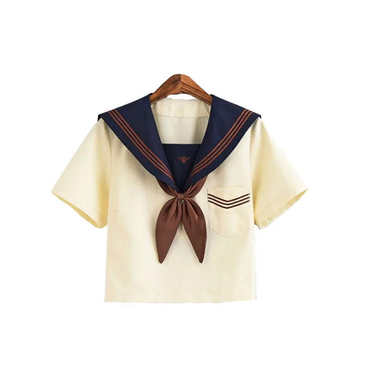 Новая школьная форма японского класса, матрос, школьная форма для студентов, одежда для девочек, аниме, Костюм Моряка - Цвет: Золотой
