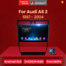 Junsun v1 android 10.0 dsp carplay rádio do carro multimídia player de vídeo estéreo automático gps para audi a6 c5 1997-2004 s6 rs6 2 din dvd