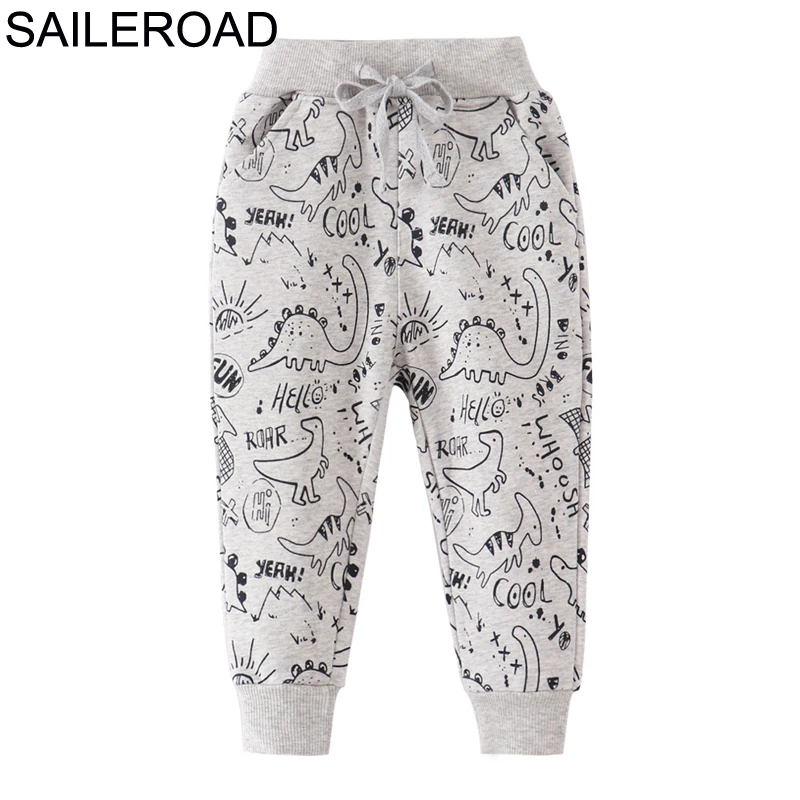 7095 same picture SAILEROAD 2-7Years Мультфильм Динозавров Малыша Мальчик Брюки Осень Случайные Шаровары Хлопок Брюки Мальчики Спортивные Брюки для Мальчика - Цвет: 7095 same picture