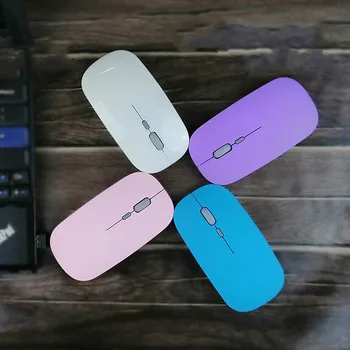 

New 2.4G Wireless Mouse + Bluetooth 5.0 Two- Mode Mouse 1600 DPI Mini Ultra-thin Silent Mouse Purple Pink White Gaming Mouse