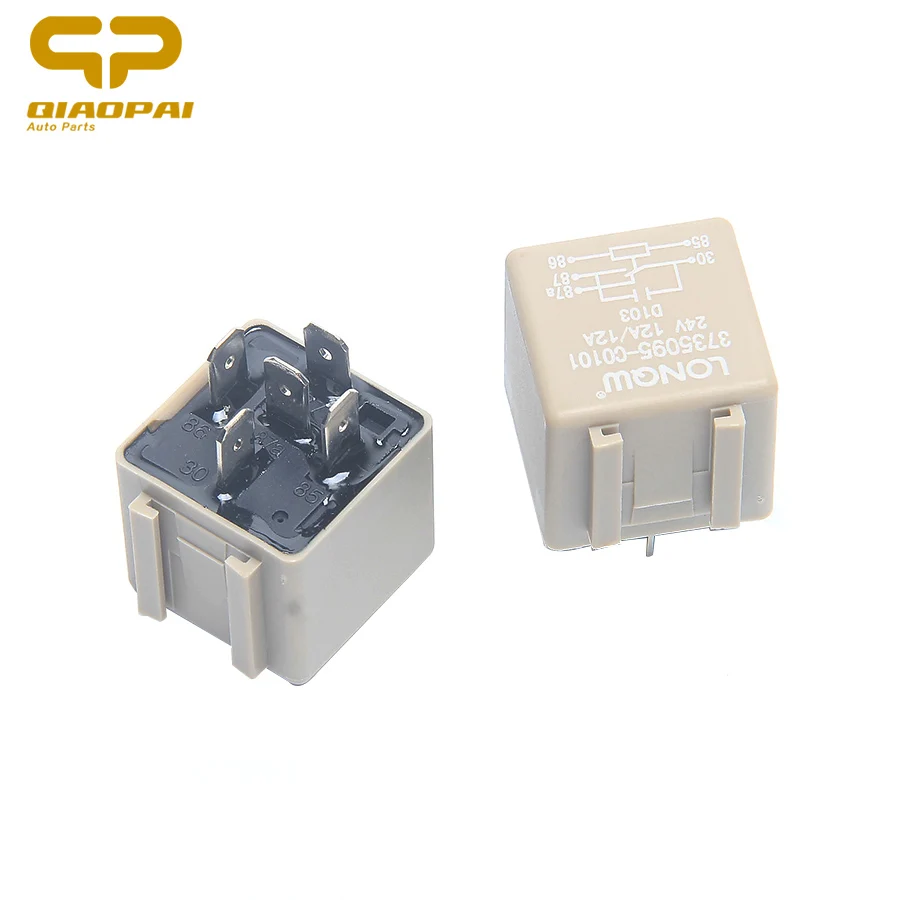 1pair Great Quality Waterproof Automotive 24v Relay 12a 5 Pin Premium Material Auto Voltage