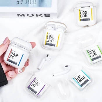 

Paris Losangeles London Berlin Tokyo City Earphone Case For Apple Airpods 2 1 Silicone Funda Case Air Tickets ins Clean Cover