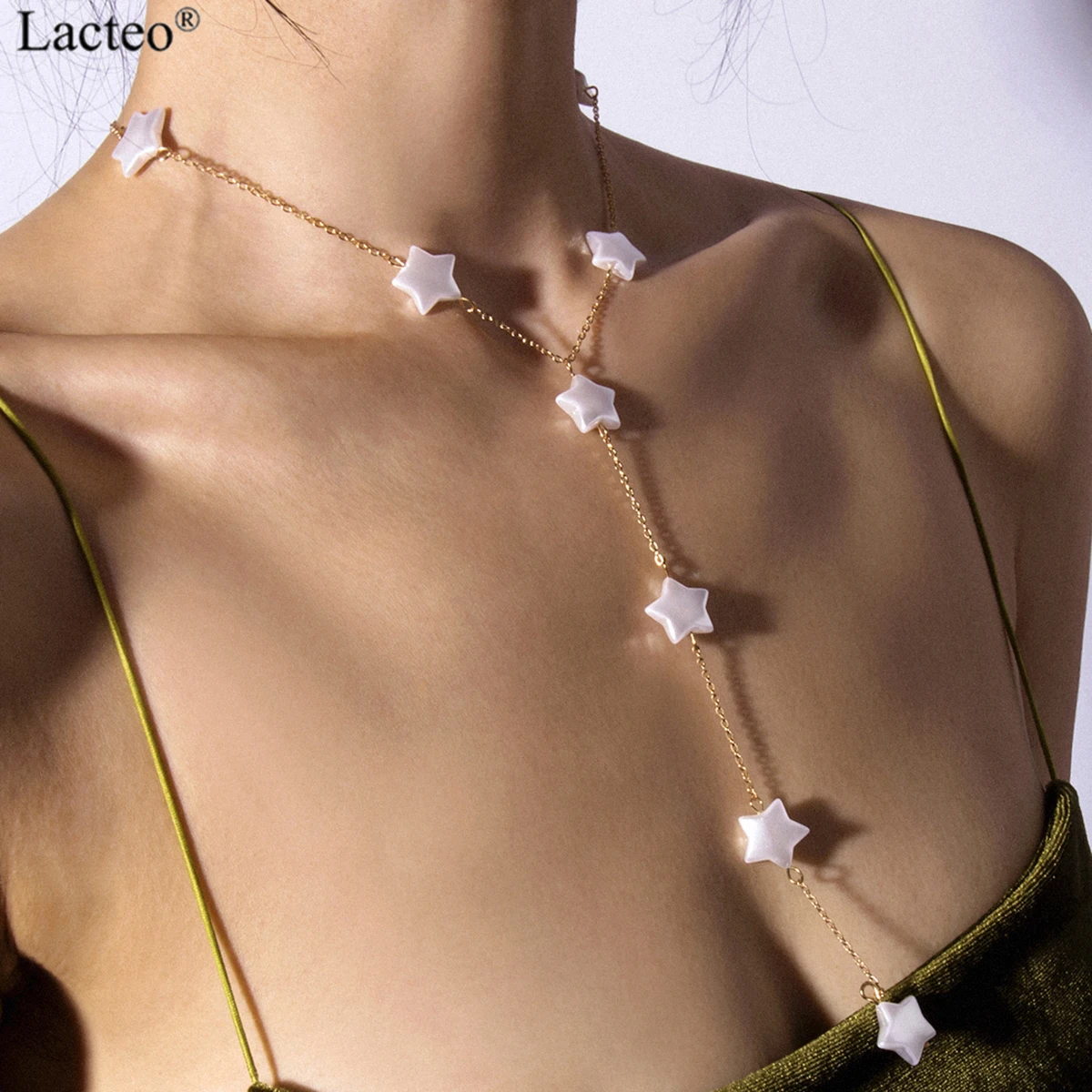 

Lacteo Bohemian Imitation Pearl Star Choker Necklaces Collar for Women Statement Long Chain Necklace Female Jewelry Party Gifts