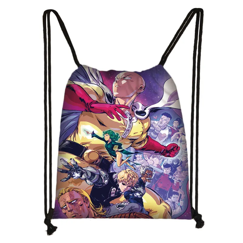 Аниме One Punch Man drawstring сумка рюкзаки для женщин и мужчин Saitama Genos дорожная сумка для подростков мальчиков один удар-человек сумка для хранения Книга сумка - Цвет: skdonepunch16