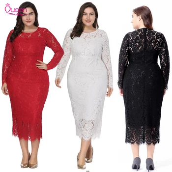 

Evening Dress Elegant Mermaid Lace Plus Size O-neck Tea-Length Fashion Party Gown Evening Gowns For Women Dress