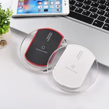 Круглое универсальное беспроводное зарядное устройство прозрачное беспроводное быстрое зарядное устройство Qi портативное зарядное устройство непосредственно для Galaxy S6/S6 Edge