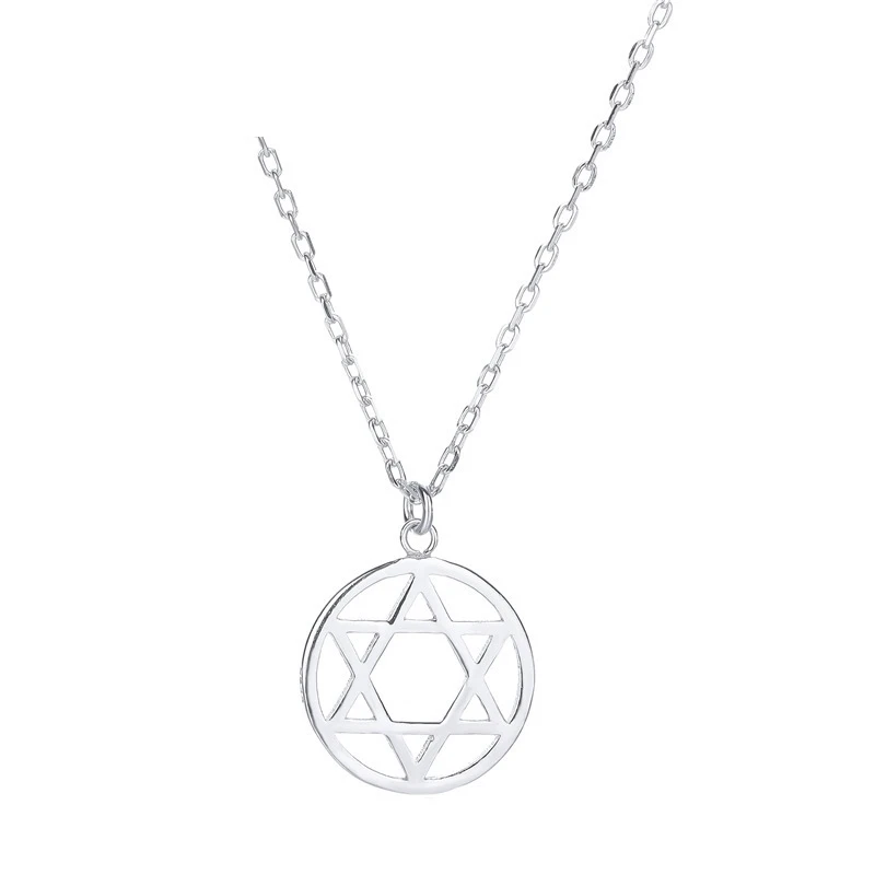 

925 Sterling Silver Necklace Pendant For Women Classic Six Pointed Star Necklace High Quality Silver 925 Jewelry Pendant