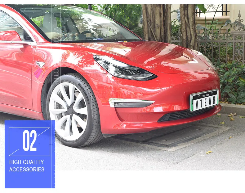 Hivotd для Tesla модель 3 автомобильный передний противотуманный светильник крышка для бровей отделка ABS хромированная рамка для лампы аксессуары для внешней отделки,автотовары аксессуары для авто