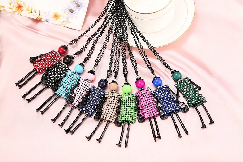 Promotions New Fashion Necklace Women Crystal Doll Necklace Statement Jewelry Gifts Best Friend Necklace Accessory NS111-002