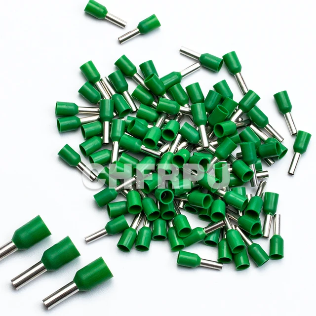 wire connect 100pcs Insulated connector Terminal Crimp Terminator cold pressed insulated termina VE0508 7508 1008 1508 2508 4009 Green