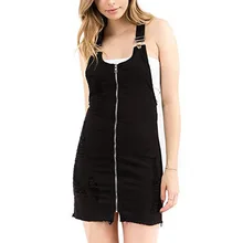 Женские летние пляжные Повседневные Вечерние джинсовые рваное платье без рукавов, приталенная одежда