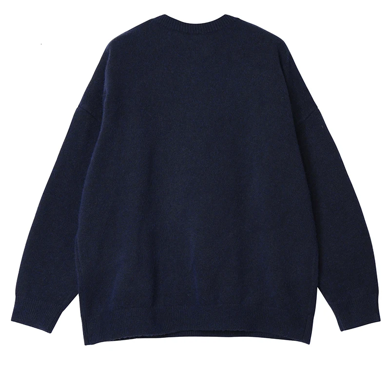 Pattern Big Size Knitting Sweater Loose Fit Round Neck Long Sleeve Women Sweater New Fashion Tide Autumn Winter D149