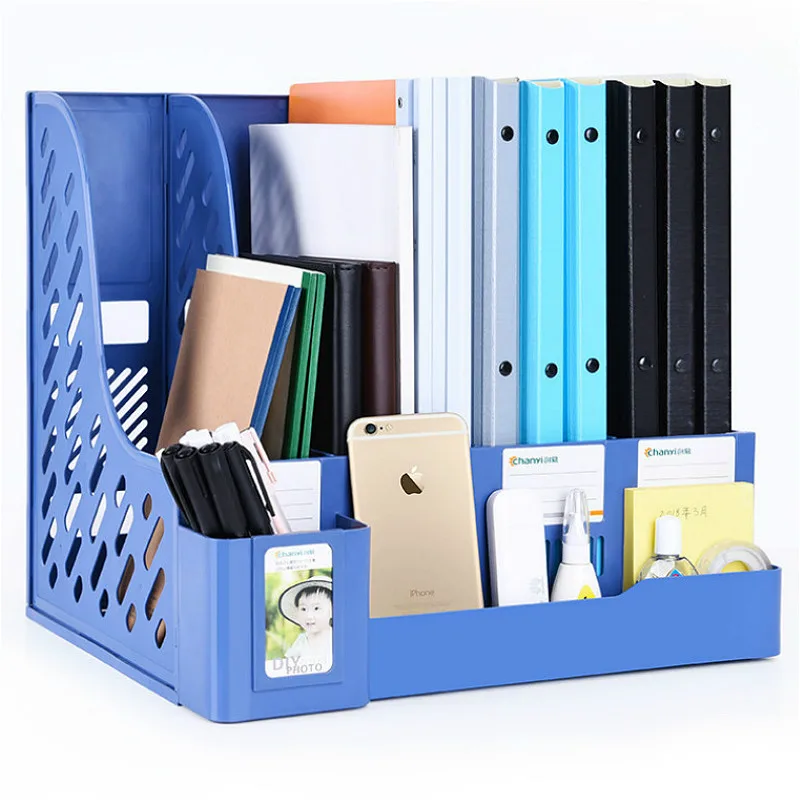

Thicken Plastic Storage Rack Basket Box Office Supplies Data Frame Folder Storage Box Student Bookshelf Desk Book Stationery