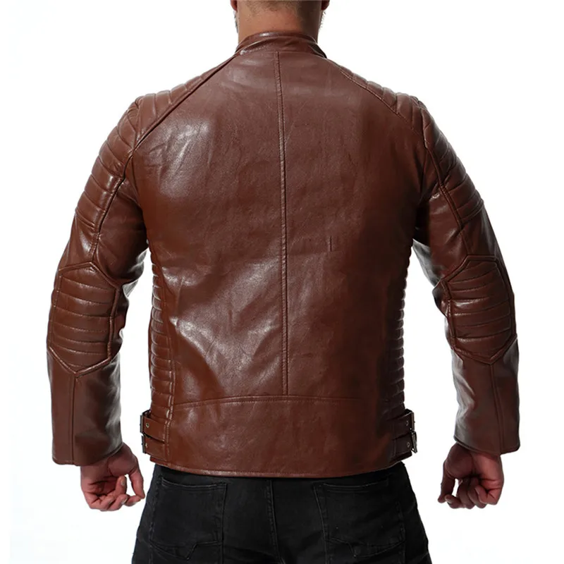 KIMSERE модные Для мужчин плиссированные Кожаные Байкерские Куртки Марка NEW Fashion Hi Street из искусственной кожи Верхняя одежда для мотоциклистов уличная мото Костюмы плюс Размеры M-5XL