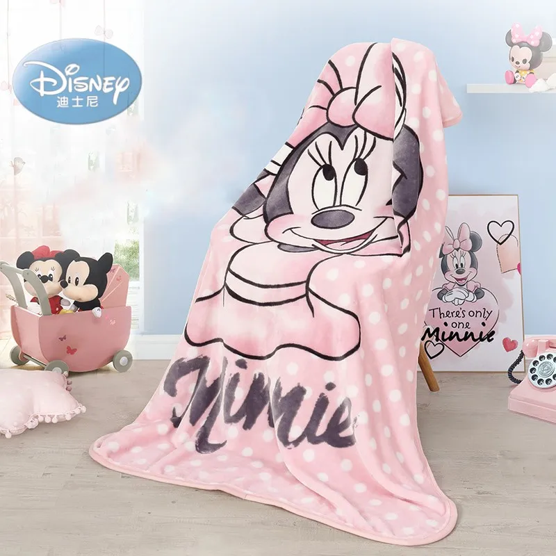 Disney супер милые розовые фланелевые Одеяло Микки и Минни Маус Мышь с бантом пледы
