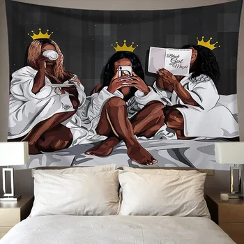 

Nordic ins African woman background cloth background wall tapestry home decoration mural tapestry beach towel 95*73cm