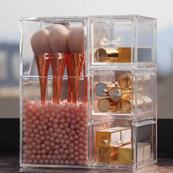 

Clear Acrylic Makeup Organize Holder Cotton Swab Box Makeup Pads Storage Case Desktop Organizer Lipstick Organizer Box Jewelry