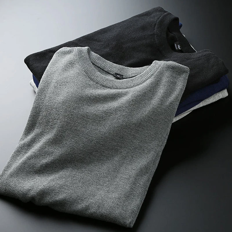 Tanie Nowy dzianinowy męski sweter trójkąt moda męska Casual bawełna jesień męskie swetry fałszywy kołnierzyk koszuli zachowaj ciepło zima Pull Homme