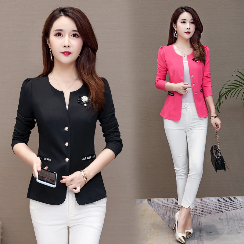Most effective New Spring Autumn Womens Formal Elegant Jackets Coats Plus Size Female V-neck Long Sleeve Jackets L