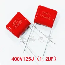 

10PCS 400V125J High Quality 5% 1.2UF Pitch 15mm 20mm 1200NF 400V 125 125J CBB Polypropylene Film Capacitor