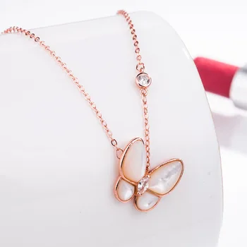 

Luxury Real S925 Butterfly Shell Fine Fashion Jewelry Necklace Pendants Set Chain Pendant Fashion Accessories Jewel Women