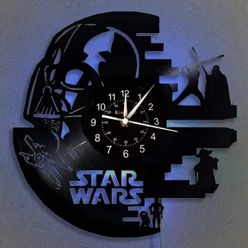 

Star Wars Clock 12-Inch LED Lighting Clock Vinyl Record Wall Clock | Star Wars Gifts for Friends Home Decor Creative Wall Clock.