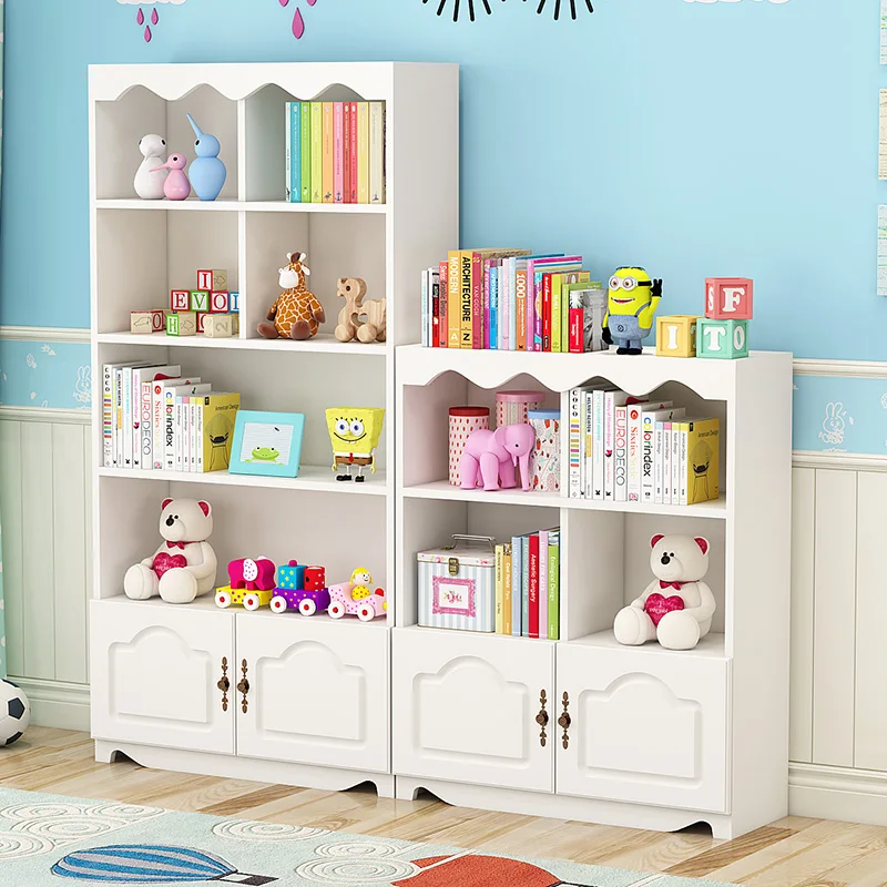 

Simple bookcase bookshelf Simple modern student landing shelf White solid wood children's creative Korean receptive cabinet