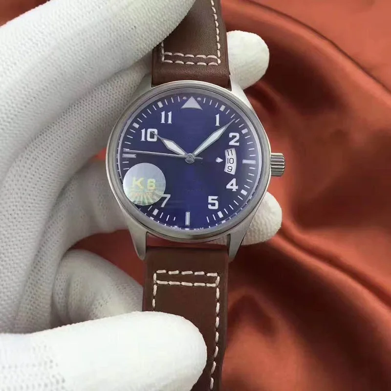 

Mens Automatic Watches 41mm Pilot Military Sapphire white mark Luminous male wristwatch Mechanical