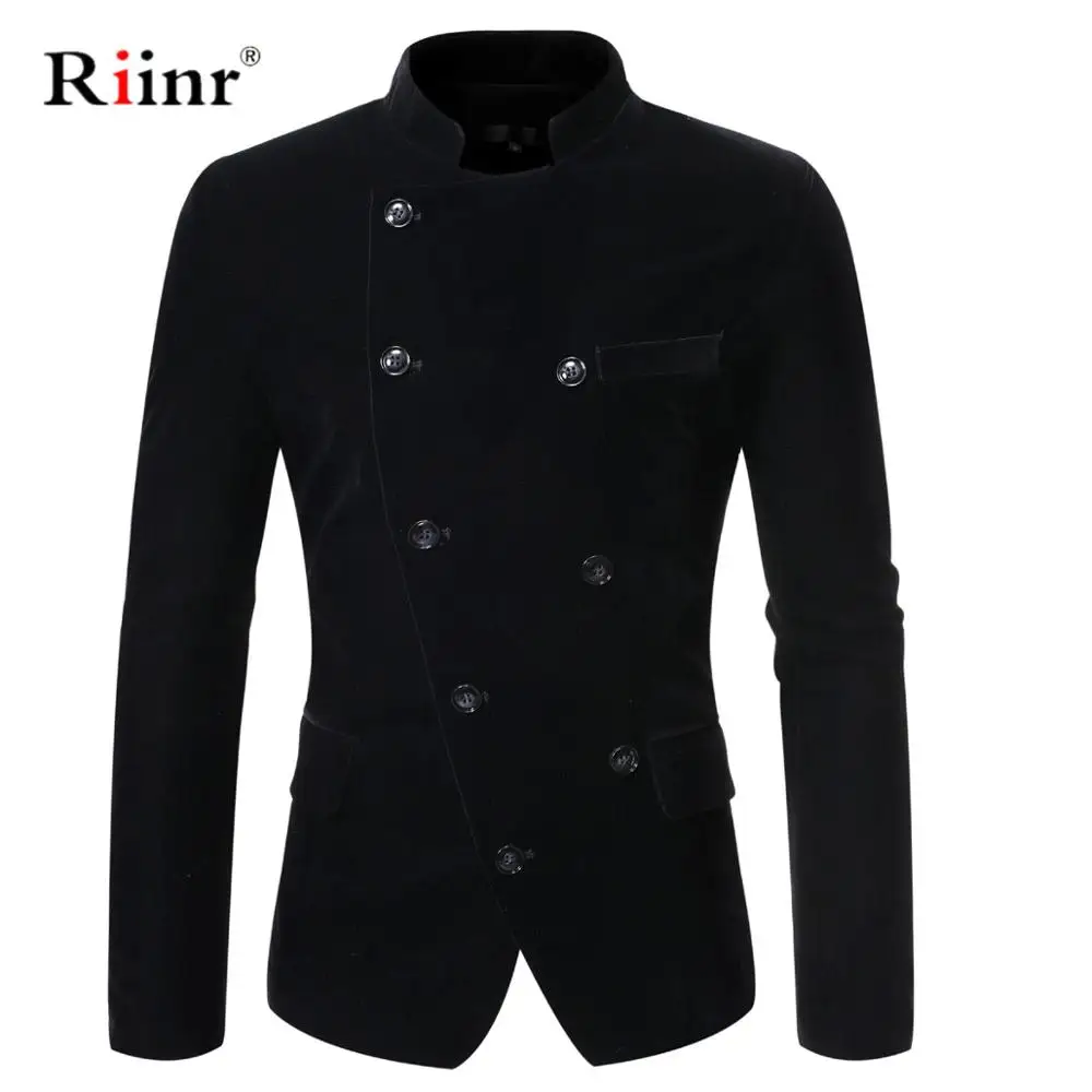 Riinr Новое поступление модный Блейзер мужская повседневная куртка однотонный