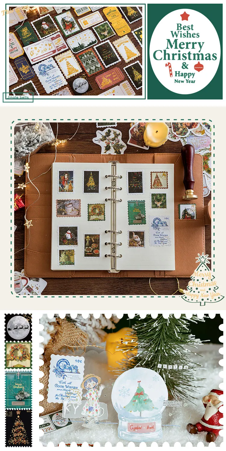 Рождественские буквы дерево Снеговик Санта Клаус декоративные наклейки из фольги клейкие наклейки Скрапбукинг DIY декоративные Стикеры для дневника