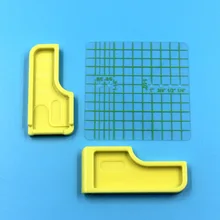 Guía de costura para el hogar, accesorios para máquinas de coser enclavamiento de plástico, rejilla guía amarilla, 1 Juego