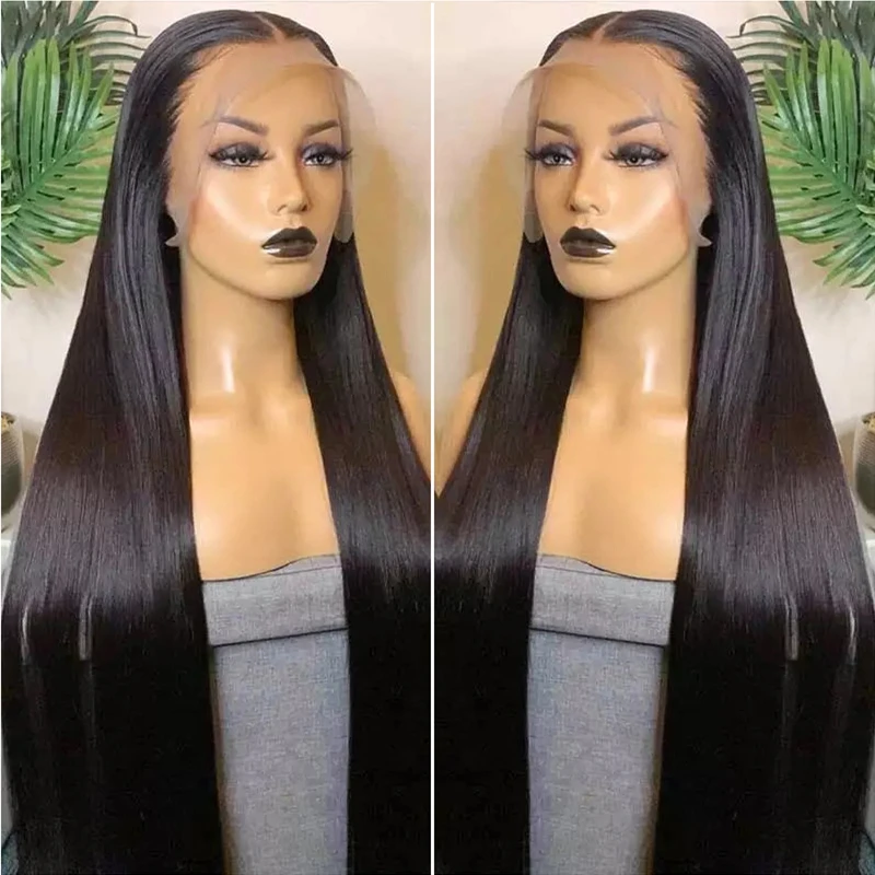 Perucas de Cabelo Humano em Linha Frontal do Laço para as Mulheres Reta Polegada 13x6 Transparente 38 40 Peruca 4x4 Fechamento Remy Cabelo Pré Arrancado 30 32 13x4 1 Apliques com cabelo humano