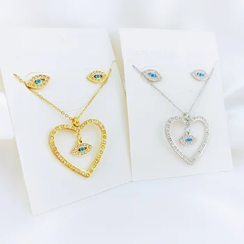 

Classic Elements Royal Blue Turkey Evil Eye Heart Shape Female Necklace Lucky Eye Necklace Love Gift Wholesale