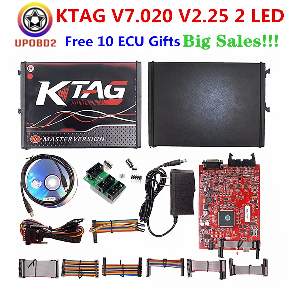 KTAG K TAG V7.020 красный KESS V2 V5.017 SW V2.47/V2.25 ECU чип тюнинг KTAG 7,020 KESS 5,017 Master онлайн Версия ЕС K-TAG 2 светодиодный