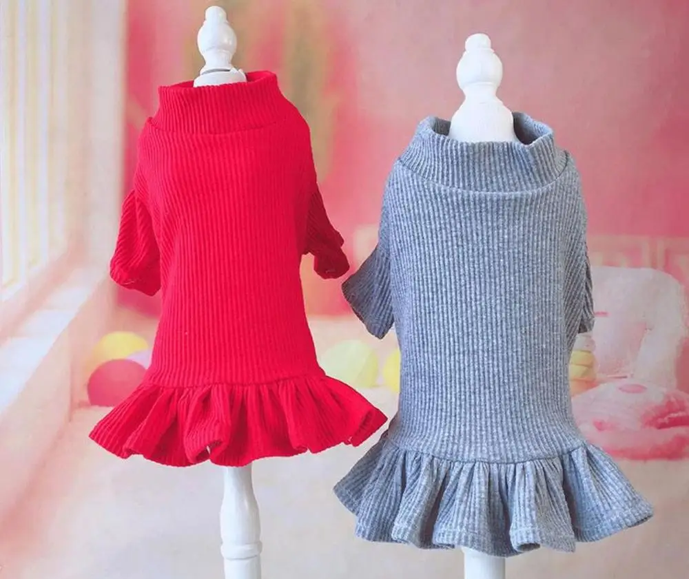 Dog Cat Dress Shirt Cotton Pet Puppy T-shirt Bottoming shirt Clothes 5 Sizes 6 Colours
