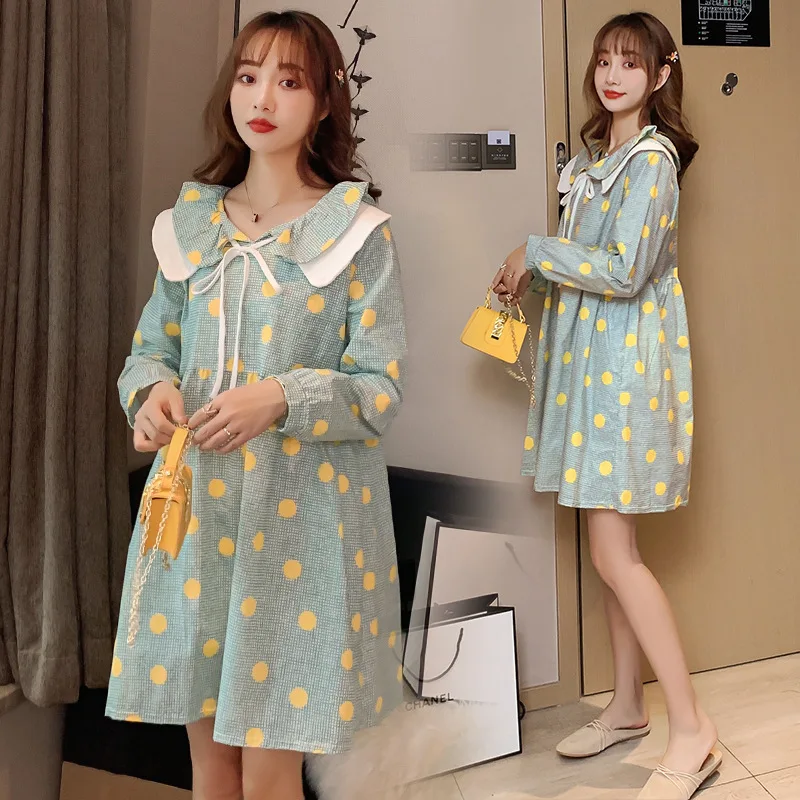 

Pregnant Women Spring Clothing Dress Mid-length Korean-style Loose-Fit Hipster Network hong yang Gas Spring And Autumn 2020 Preg