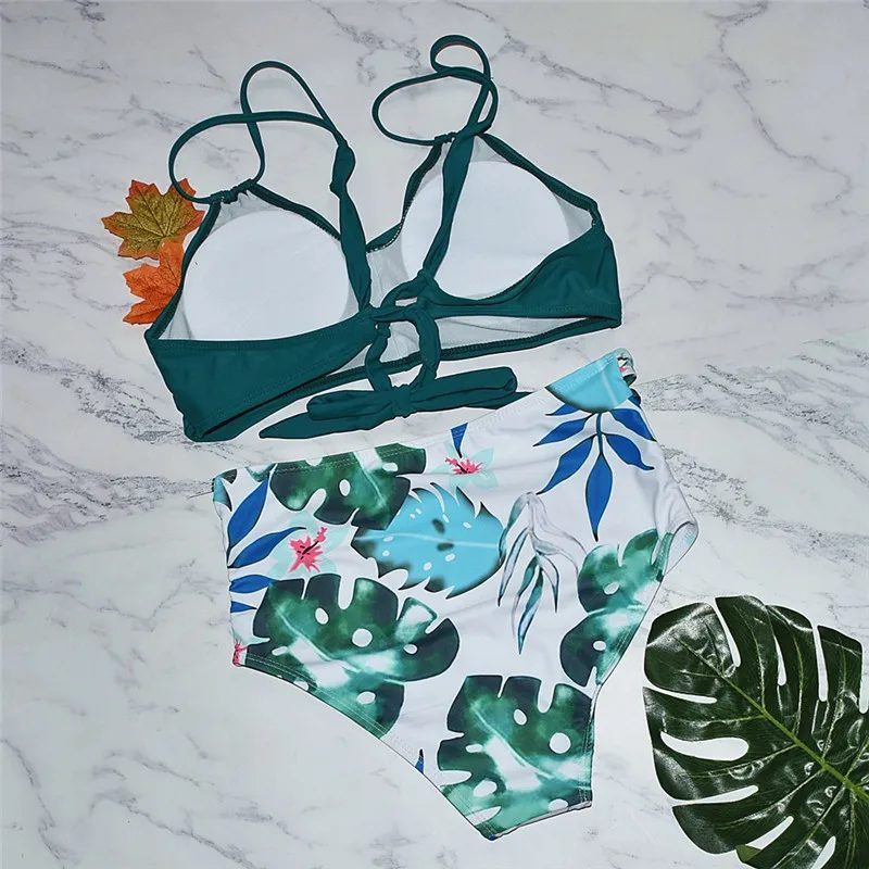 High Waist Bikini 2020 Print Biquini Feminino Female Swimming Suit for Women 2 Two Piece Bikinis Set Twist Bandeau Swim Wear XL High Waist Bikini 2020 Print Biquini Feminino Female Swimming Suit for Women 2 Two Piece Bikinis Set Twist Bandeau Swim Wear XL
